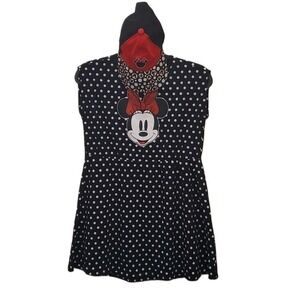Disney Minnie Mouse Dress with Hat Children's Size‎ XL Black/White Polka Dots
